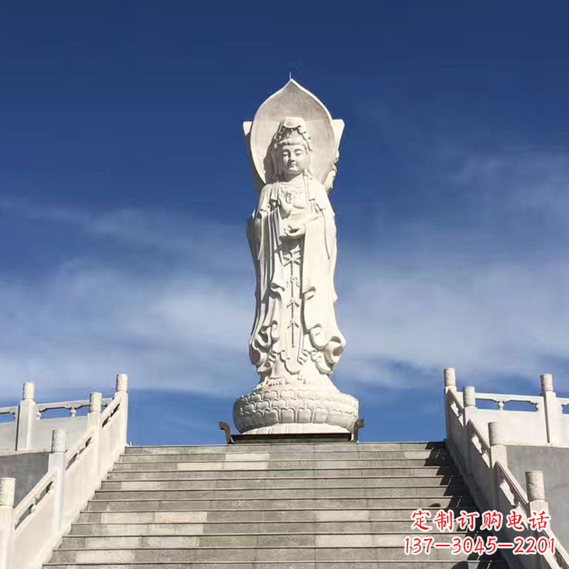 河北专业定制三面观音石雕景观雕塑