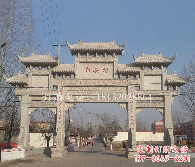 河北景区三门七楼石雕牌坊——精美绝伦的牌坊雕塑