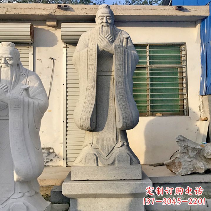 河北用砂岩浮雕铸造大师级精美孔子雕塑