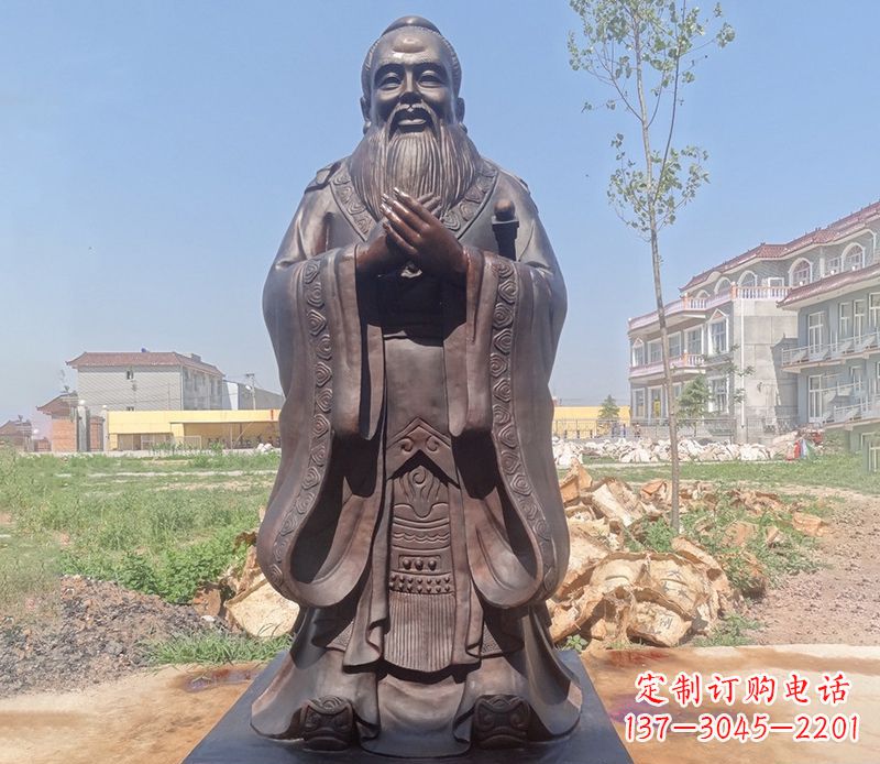 河北拥有历史传承的孔子铜雕