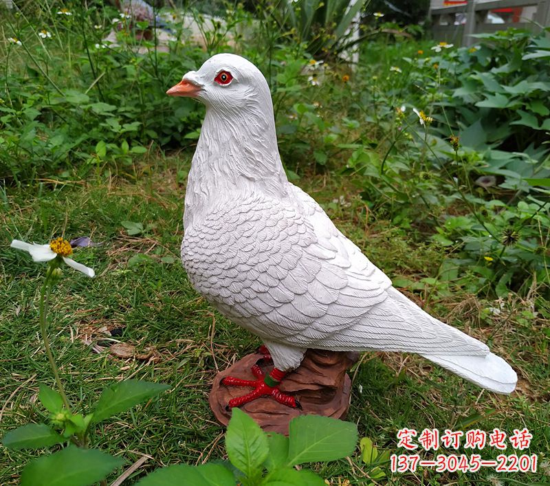 河北为和平献芳礼：精美少女与和平鸽雕塑