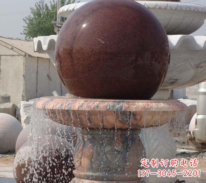 河北石来运转小型风水球喷泉石雕