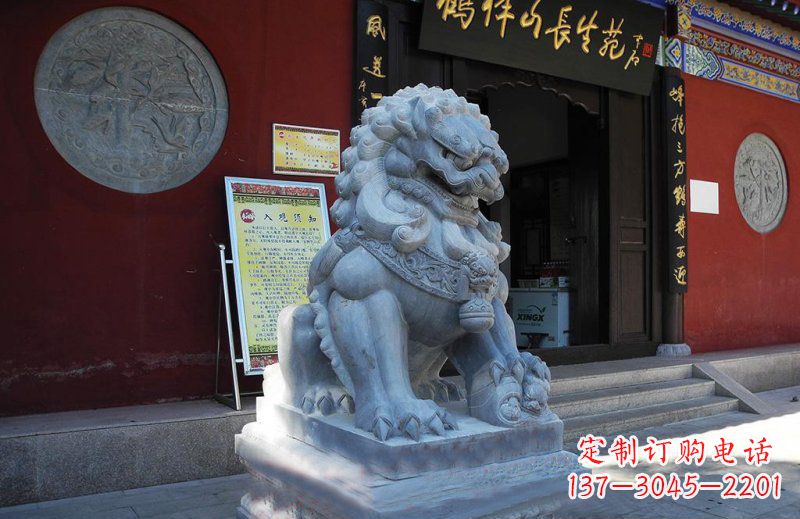 河北石狮子寺庙门口石雕