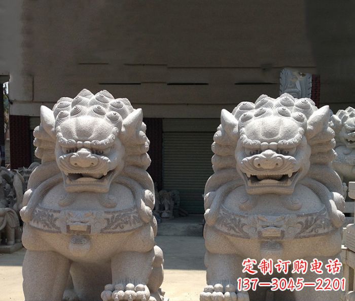 河北寺庙景观仿古镇宅石狮子