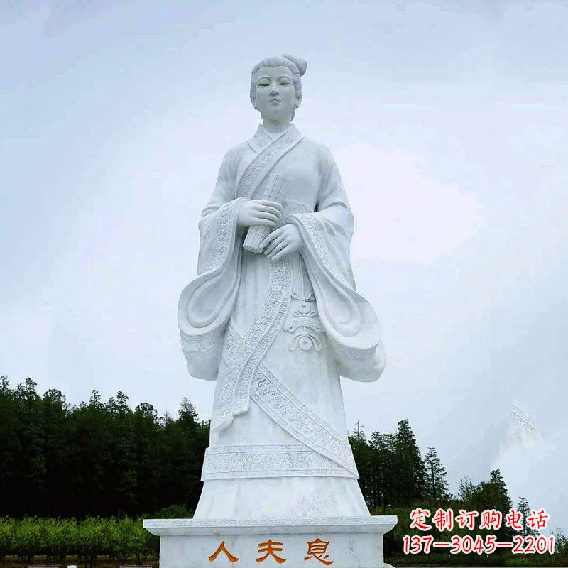 河北桃花夫人息妫汉白玉雕塑-景区园林历史名人古代著名美女雕像