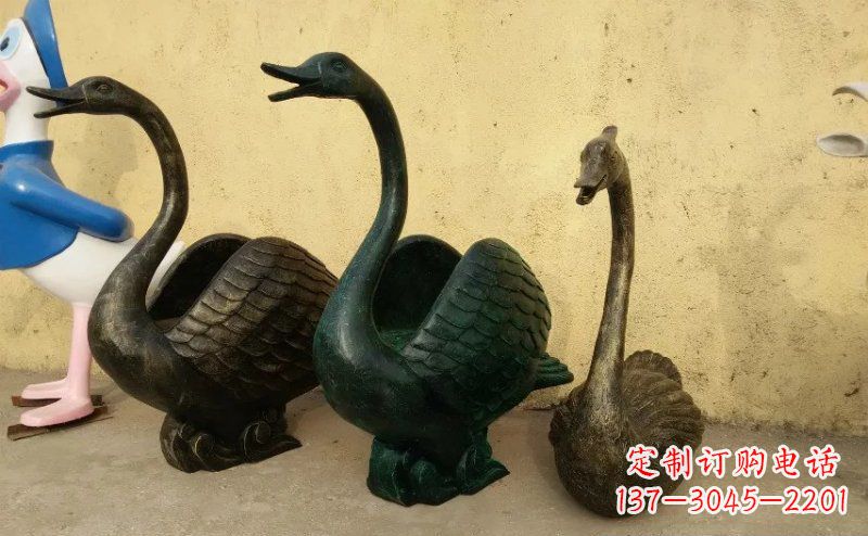 河北天鹅动物铜雕 (3)