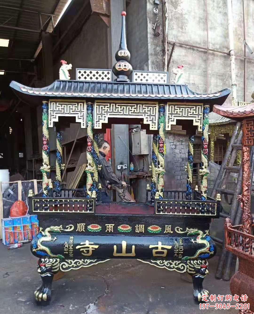 河北铜雕香炉寺庙景观雕塑