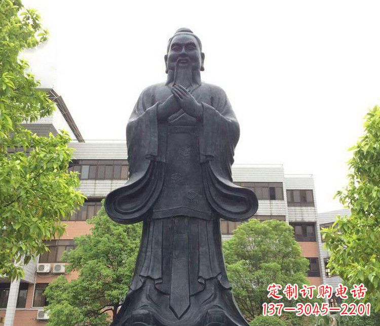 河北铜雕学校孔子圣人雕塑摆件