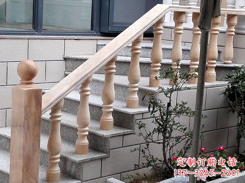 河北晚霞红小区栏杆石雕