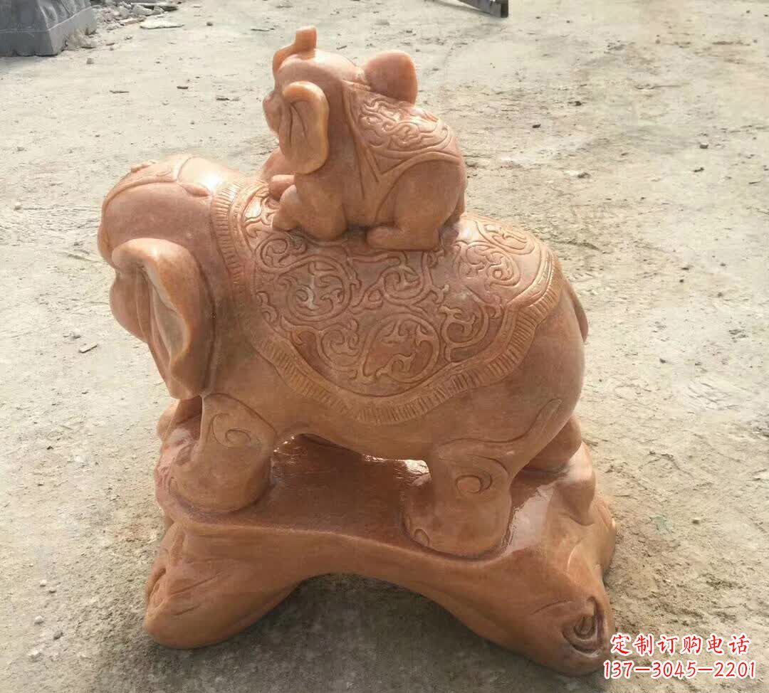 河北晚霞红小象招财动物