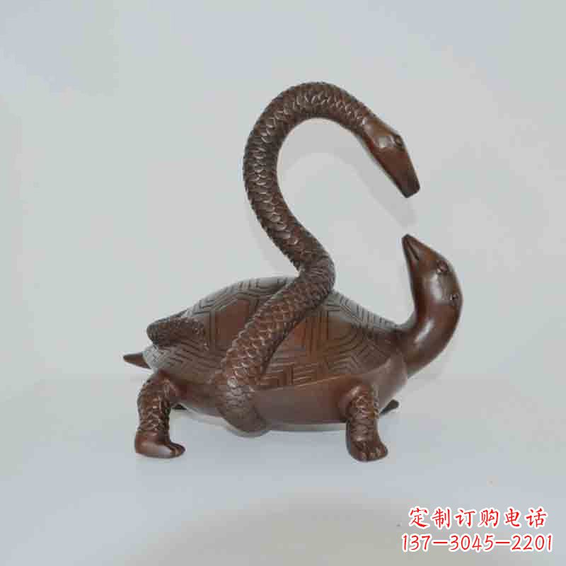 河北乌龟背蛇龟蛇铜雕