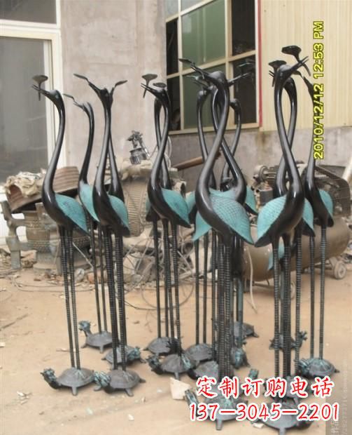 河北仙鹤动物铜雕