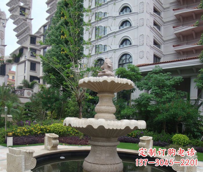 河北小区景观大理石鲤鱼喷泉石雕