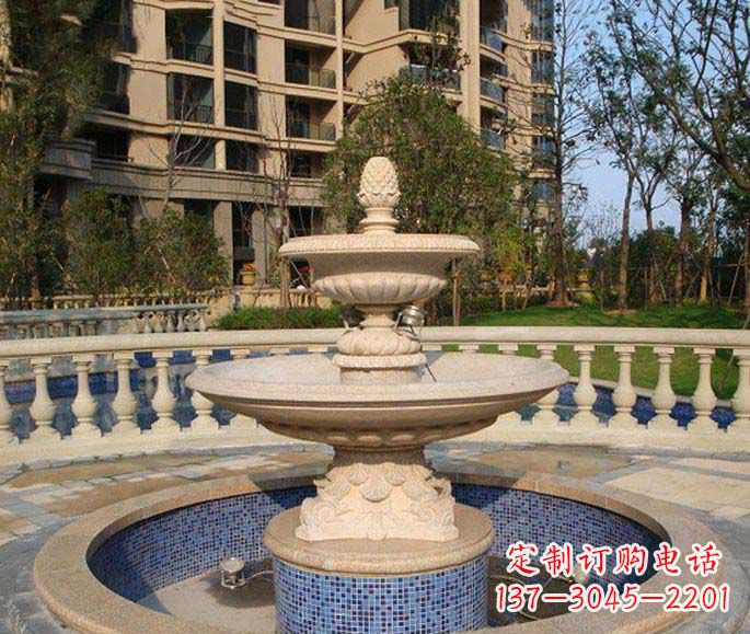 河北小区景观多层喷泉石雕