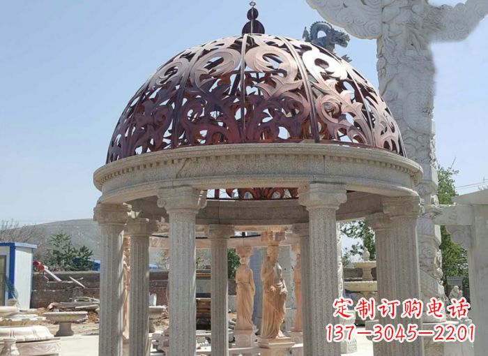 河北小区欧式圆顶凉亭石雕 (3)
