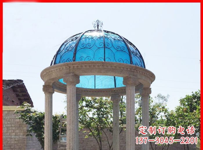 河北小区欧式圆顶凉亭石雕_2