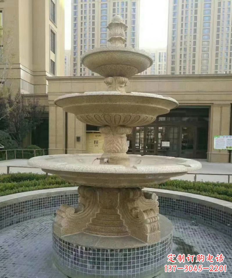 河北小区喷泉石雕 (2)
