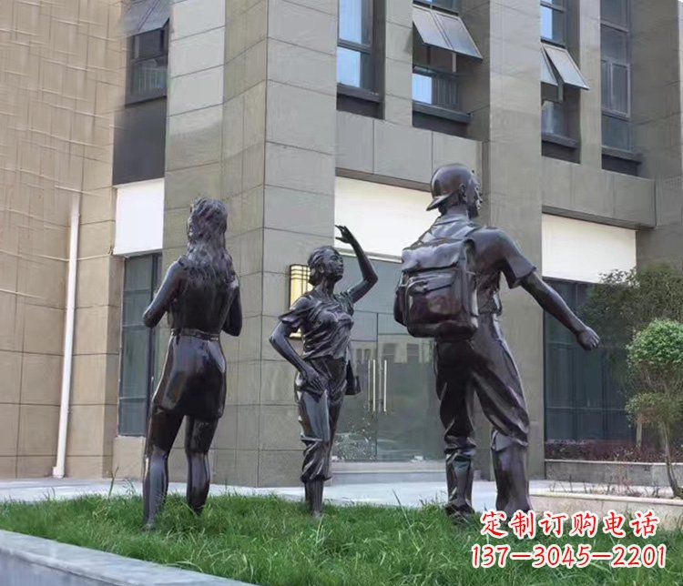 河北小区铜雕美女人物雕塑