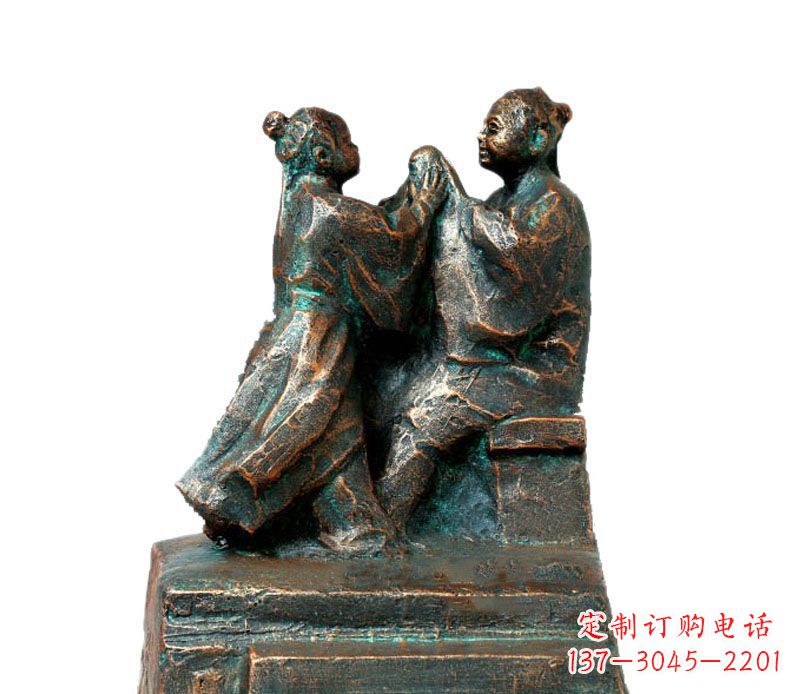 河北校园古代孔融让梨人物铜雕