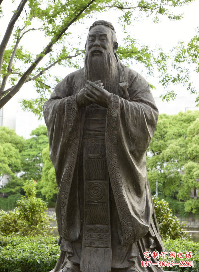 河北校园孔子行教像铜雕 (2)