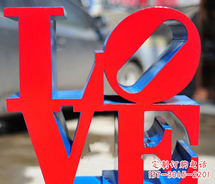 河北园林不锈钢love字母雕塑