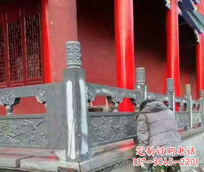 河北园林仿古石栏板景观石雕 (9)
