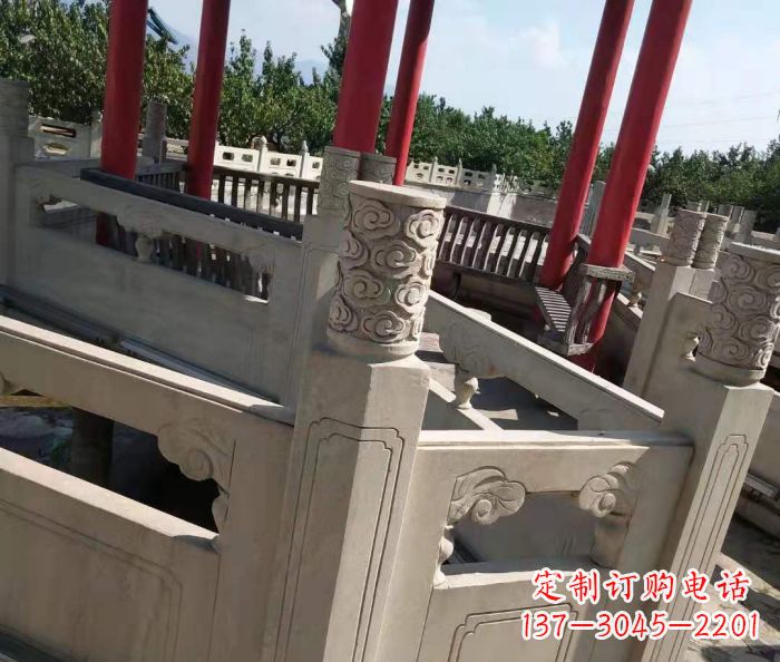 河北园林景观大理石桥栏板石雕 (3)