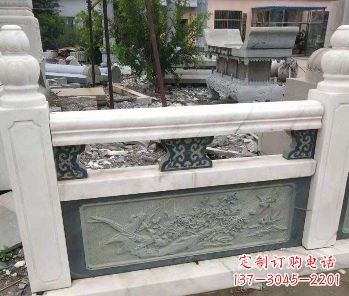 河北园林景观大理石桥栏板石雕 (2)