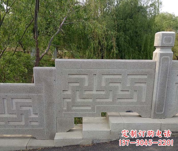 河北园林景观大理石桥栏板石雕 (7)