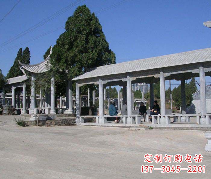 河北园林景观仿古石雕长廊凉亭 (2)