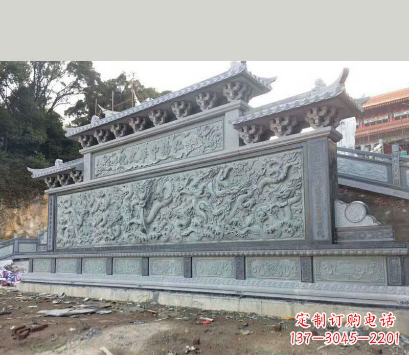 河北园林九龙壁景观石雕 (2)