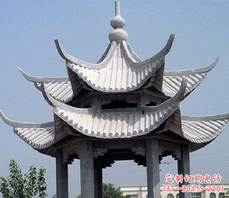河北园林双层石凉亭景观石雕
