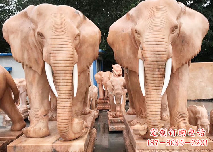 河北招财大象石雕