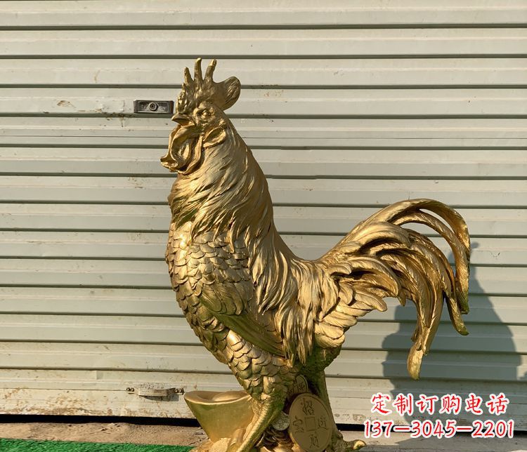 河北招财元宝公鸡铜雕