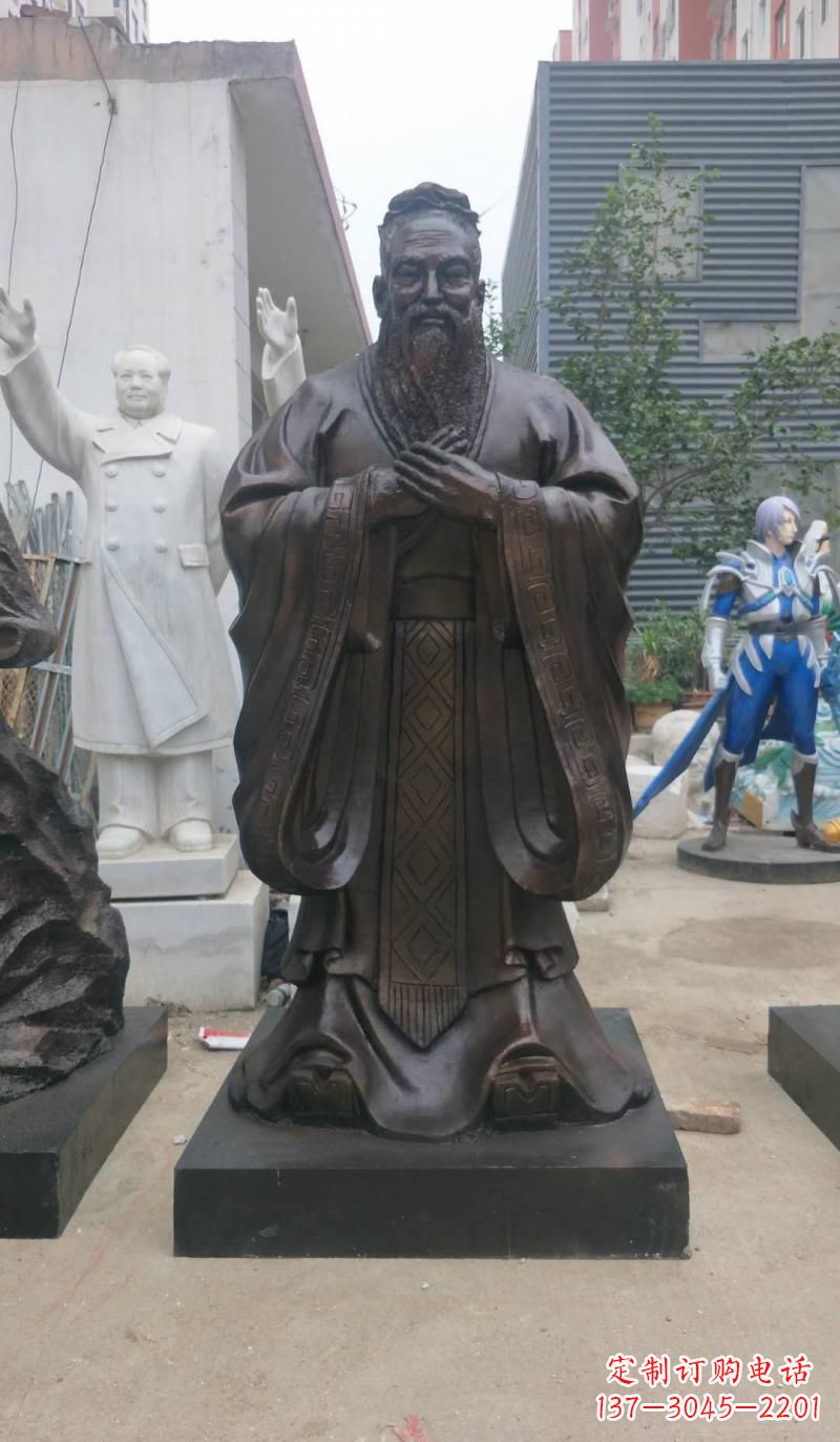 河北铸铜孔子雕塑