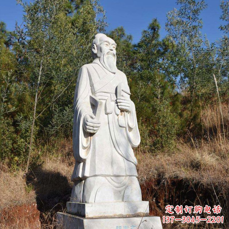 河北祖冲之汉白玉石雕像-公园景区中国古代名人雕塑